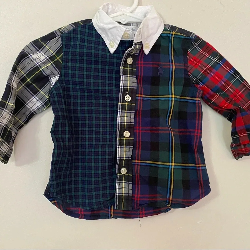 Ralph Lauren Long Sleeve Madras Tartan Button Down Shirt